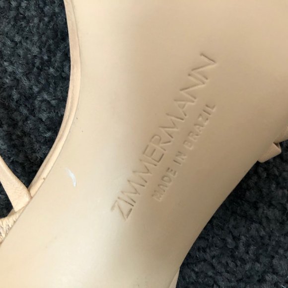 Zimmermann Nude Leather Kitten Heels Size 36 AU 5 RRP $550 NEW - Picture 10 of 15
